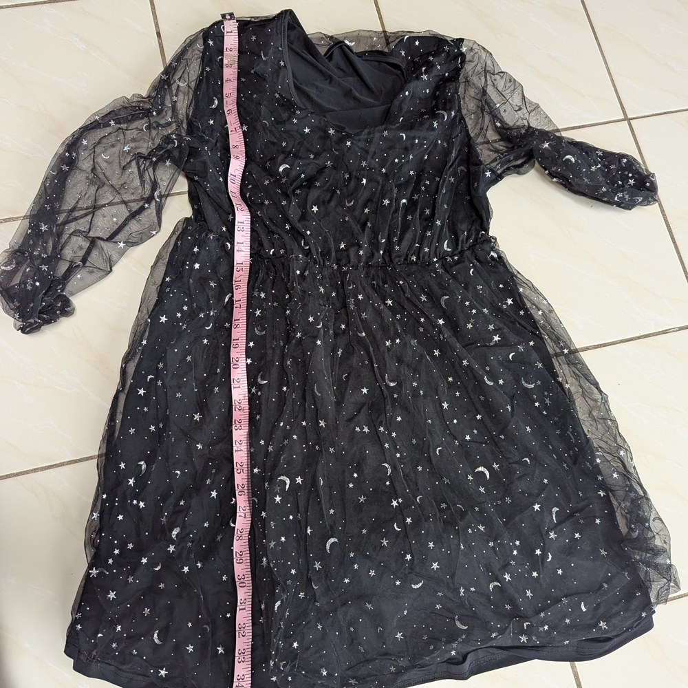 SHEIN Black Curvy 2XL Star Dress